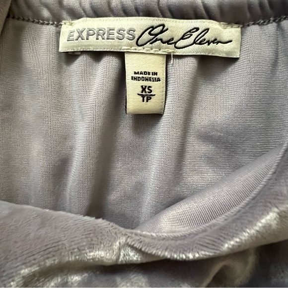 Express One Eleven Cami Tank Top Layered Crushed Velvet Grey XSmall - Picture 4 of 5